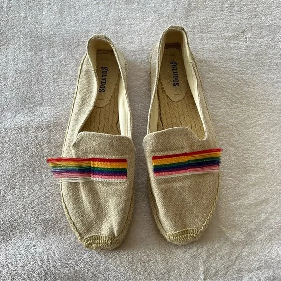 Soludos Pride Fringe Espadrilles Rainbow Slip On Shoes - Picture 4 of 11